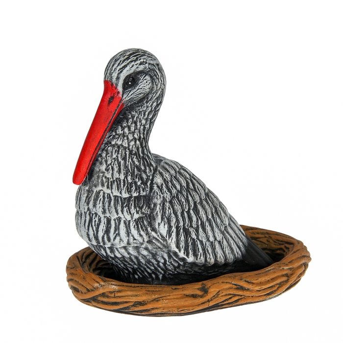 Садовая фигура "Серый аист в гнезде"