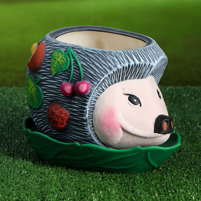 Фигурное кашпо "Ёжик" рисунок, 4 л