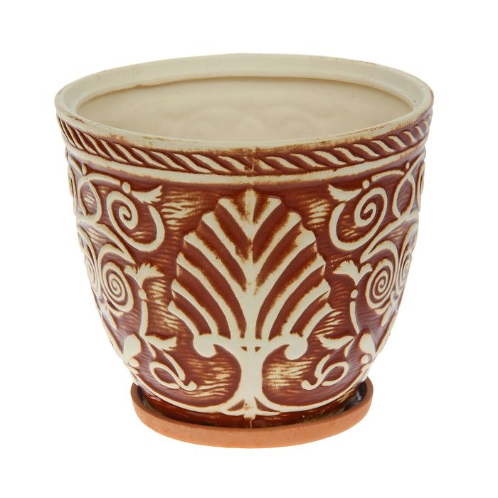 Кашпо ''Славянское" коричневое, глазурь, 5 л