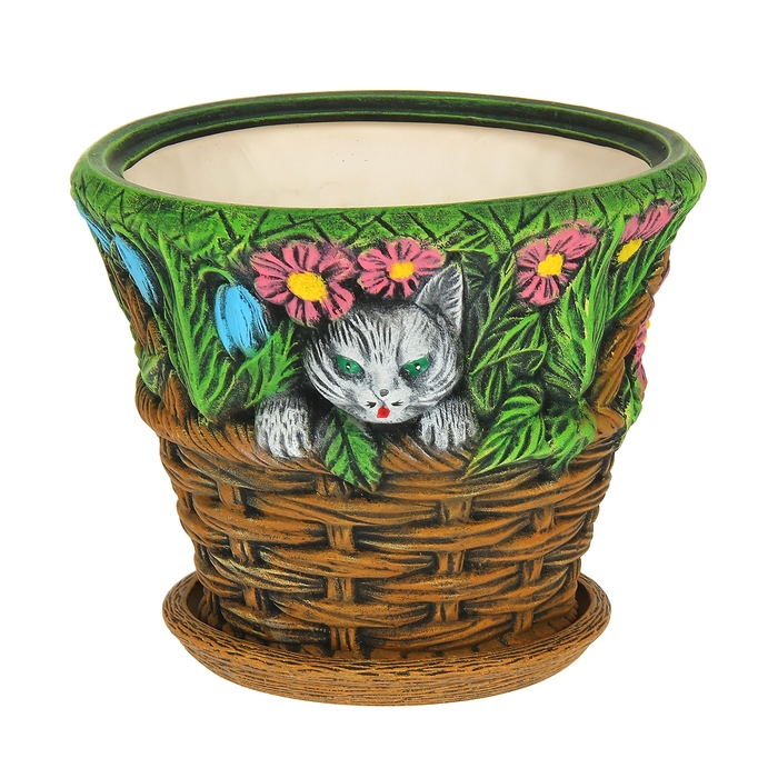 Фигурное кашпо "Корзинка" рисунок, 11 л