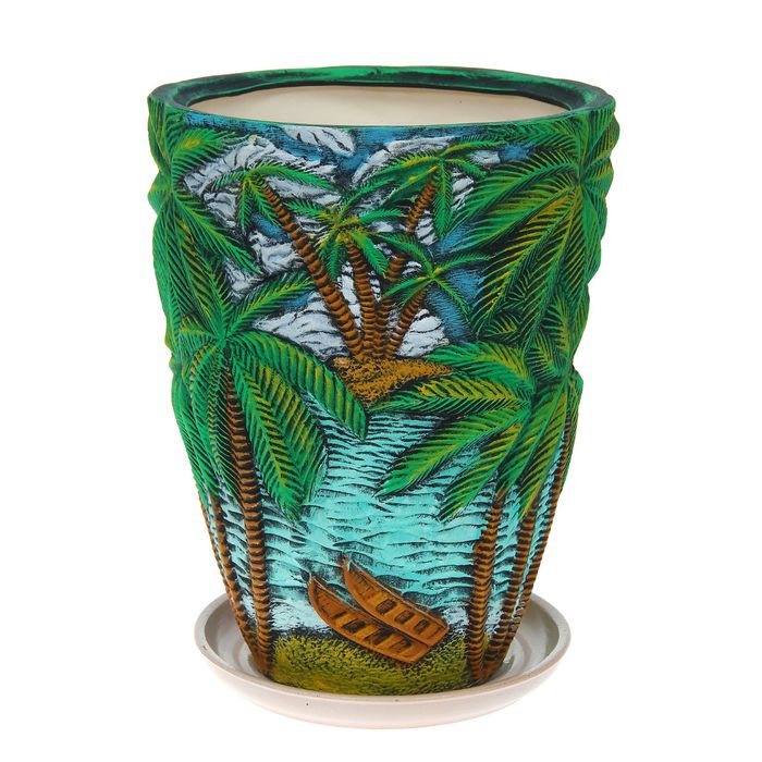 Фигурное кашпо "Пальмы" рисунок, 20 л
