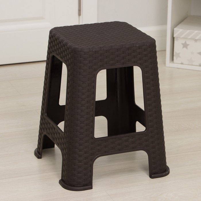 Табурет большой "Ротанг", высота 45 см, цвет коричневый