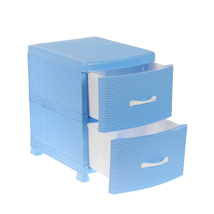 Комод 2 секции "Ротанг", цвет голубой