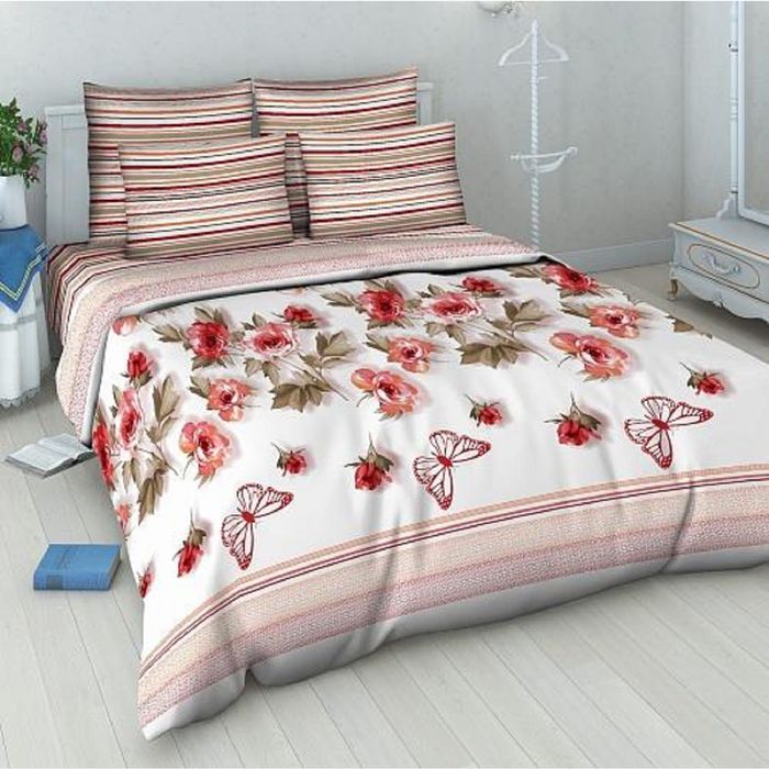 Постельное бельё 1,5сп Василиса «Розовый вальс», 215х145см, 214х150см, 70х70см - 2 шт