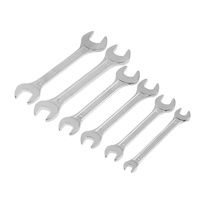 Набор ключей рожковых в холдере ТУНДРА, хромированные, 6 - 14 мм, 6 шт. набор ключей комбинированных в холдере тундра вдом crv хромированные 8 17 мм 6 шт
