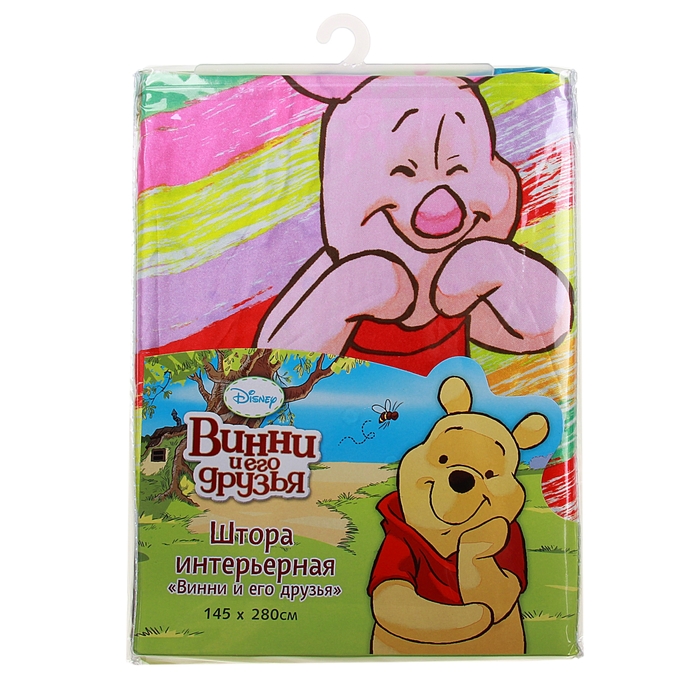 Штора Disney интерьерная 145*280 см, сатин, Винни и его друзья (64888/16/2) 100% п/э
