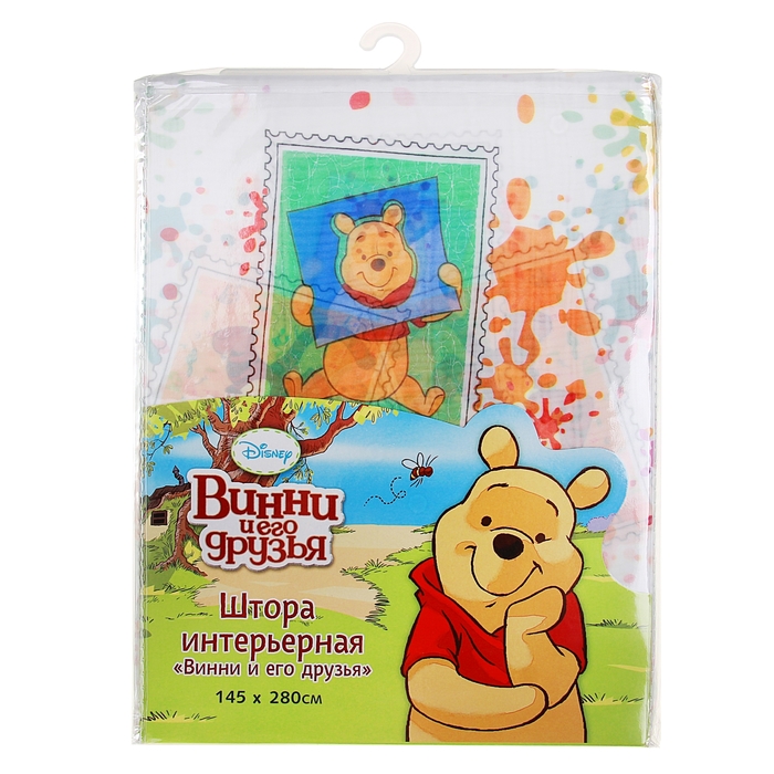 Штора Disney интерьерная 145*280 см, вуаль, Винни и его друзья (64882/16/2) 100% п/э