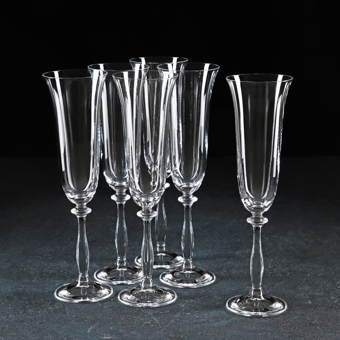 Набор бокалов для шампанского Bohemia Crystal «Анжела», 190 мл, 6 шт набор бокалов для шампанского bohemia crystal анжела 190 мл 6 шт