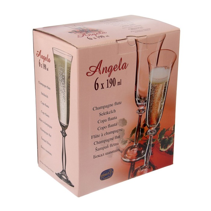 Набор бокалов для шампанского 190 мл "Анжела", 6 шт