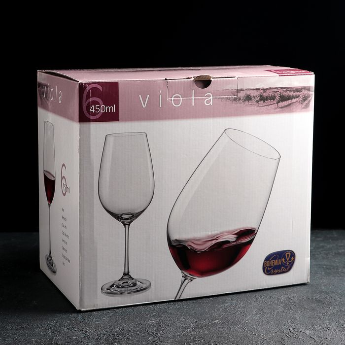 Набор бокалов для вина 450 мл "Виола", 6 шт