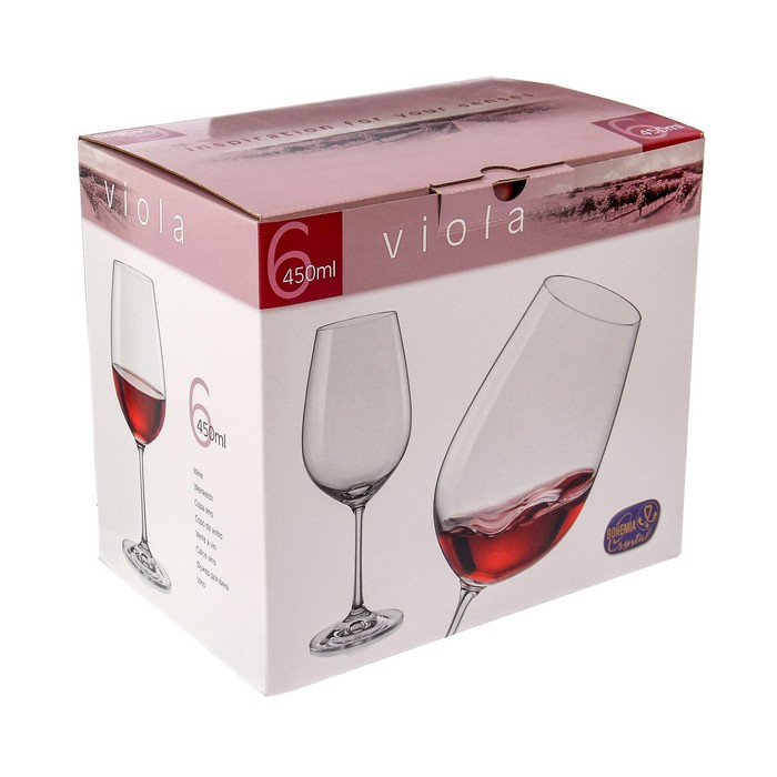 Набор бокалов для вина 450 мл "Виола", 6 шт