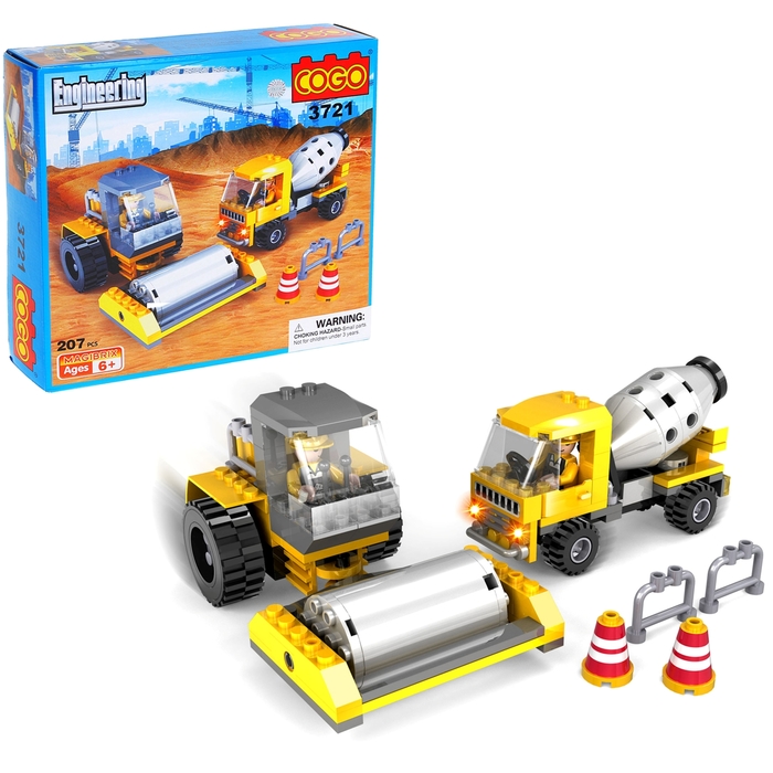 Конструктор «Каток с бетономешалкой», 207 деталей