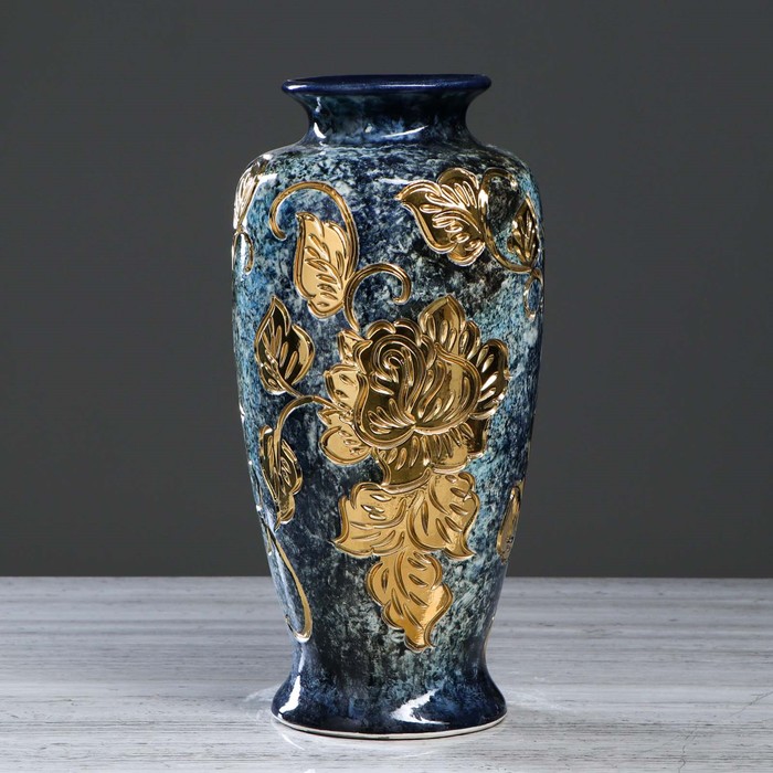 Ваза "Валенсия" малахит, синяя