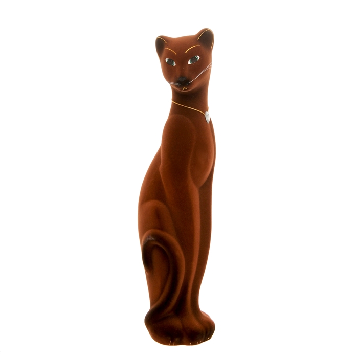 Копилка "Кошка Багира" флок, коричневая