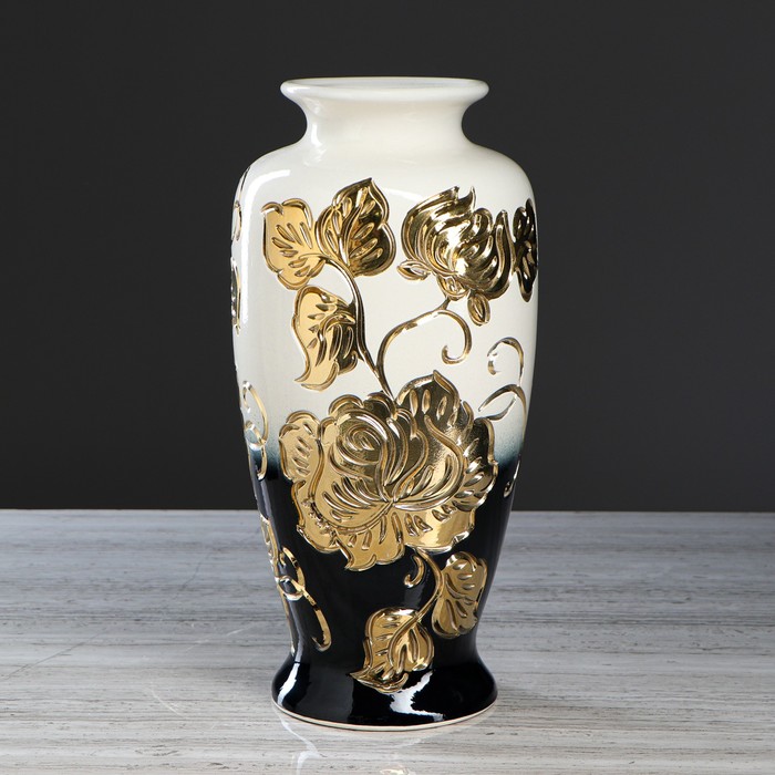 Ваза "Валенсия" белая, золото, микс