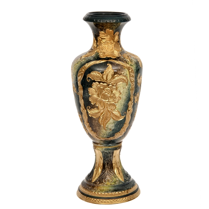 Ваза напольная "Грация" малахит, зелёная