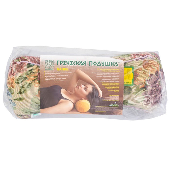 Валик "Песочные часы", цвет МИКС, размер 17х38 см, лузга гречихи, гобелен