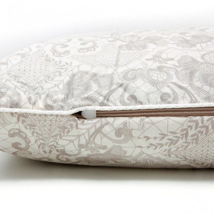 Подушка "Греческая" с волокном бамбука, размер 40х40 см, лузга гречихи, тик