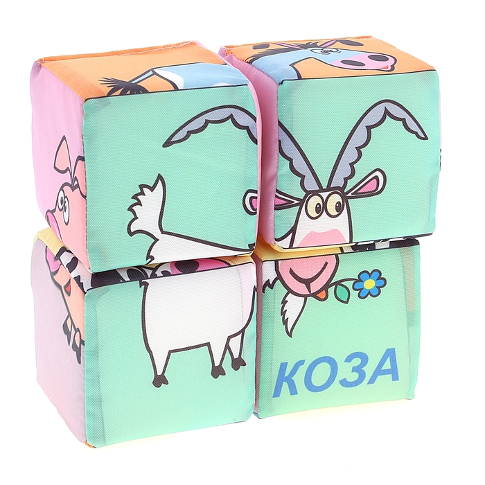 Набор мягких кубиков "Собери картинку. Домашние животные"