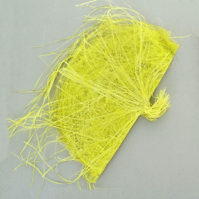 Салфетка Круглая, лён с бахромой лимонный