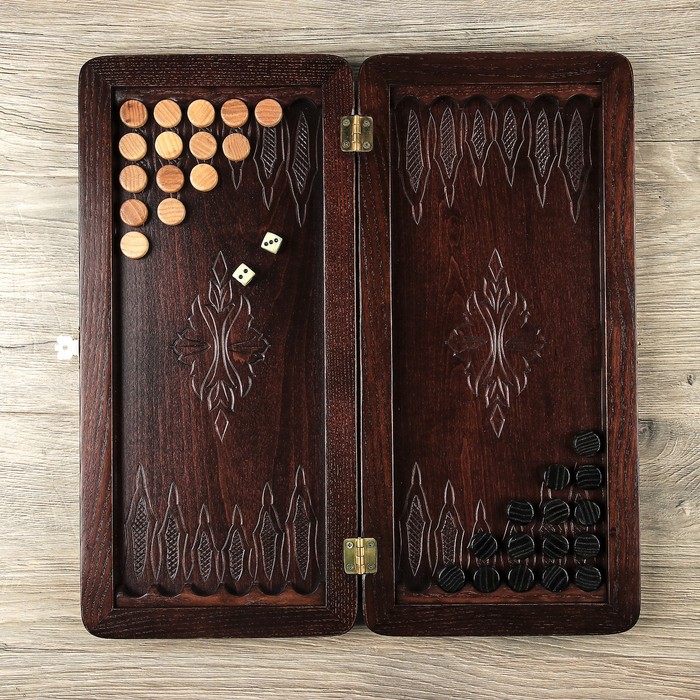 Нарды малые "Гравированные" 41,0х20,0см Ясень