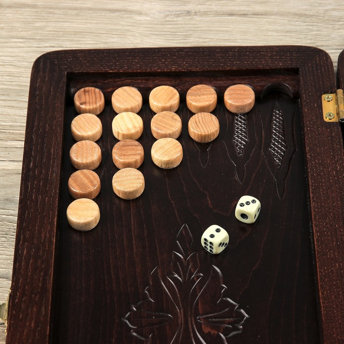 Нарды малые "Гравированные" 41,0х20,0см Ясень