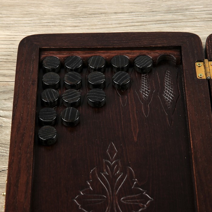 Нарды малые "Гравированные" 41,0х20,0см Ясень