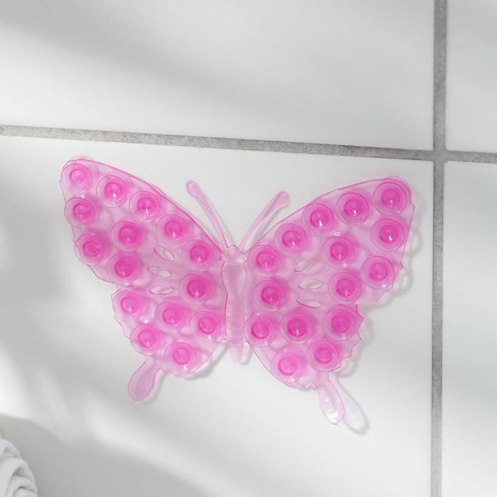 Мини-коврик для ванны «Ажурная бабочка», 9×11,5 см, цвет МИКС