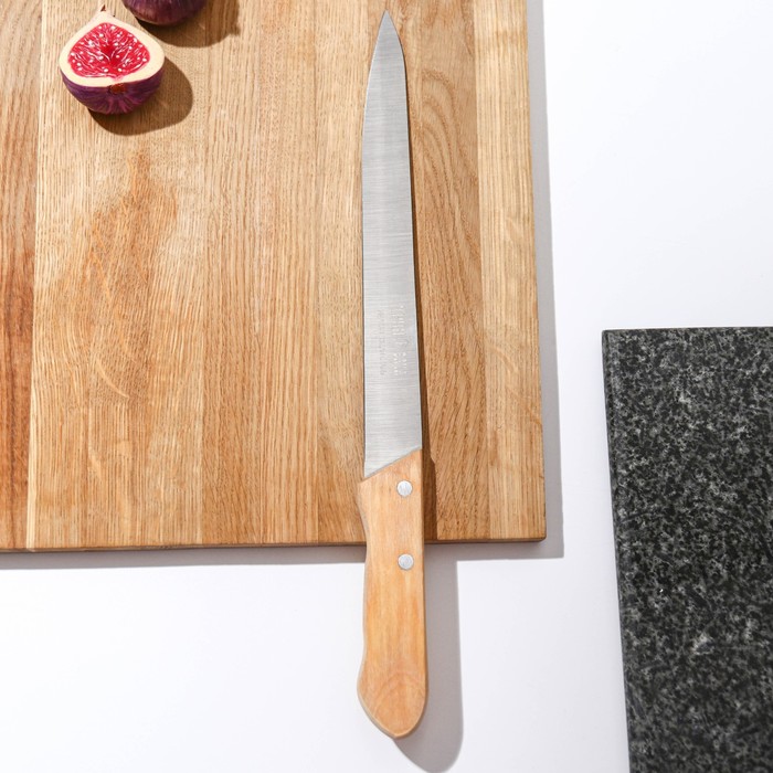 Нож кухонный «Гастрономический», для мяса, лезвие 23,5 см, деревянная рукоять