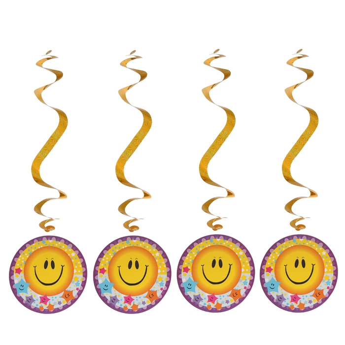 Спираль серпантин "Смайлик" (набор 4 шт)