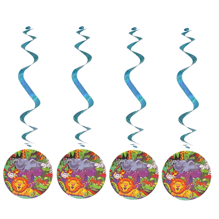 Спираль серпантин "Веселый зоопарк" (набор 4 шт)