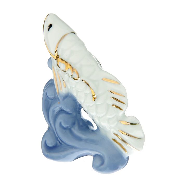 Сувенир-нэцкэ "Рыба Арована на волне"