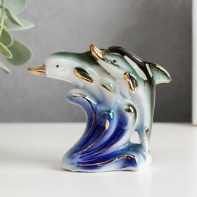 Сувенир керамика '2 дельфина на волне' 7х8,4х3,4 см Ош