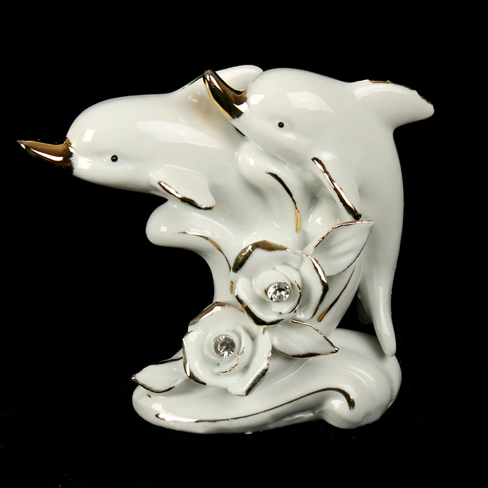 Сувенир &quot;Два дельфина в прыжке&quot; с цветком