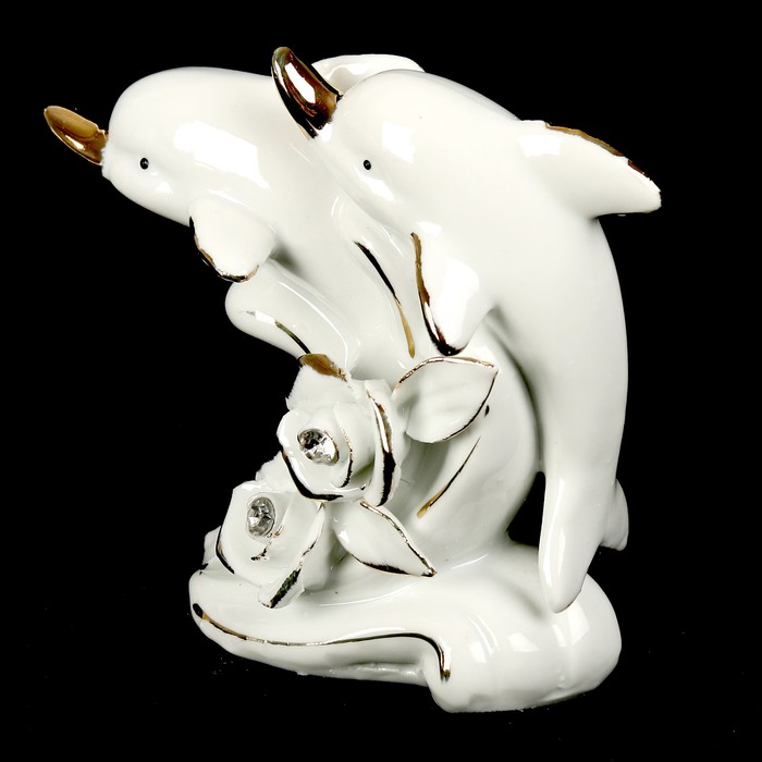 Сувенир "Два дельфина в прыжке" с цветком