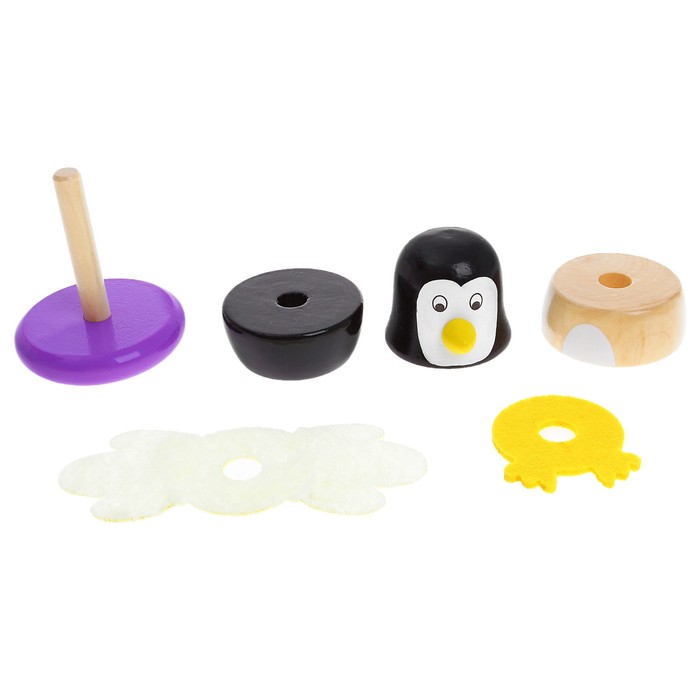 Пирамидка "Пингвинчик", 6 элементов