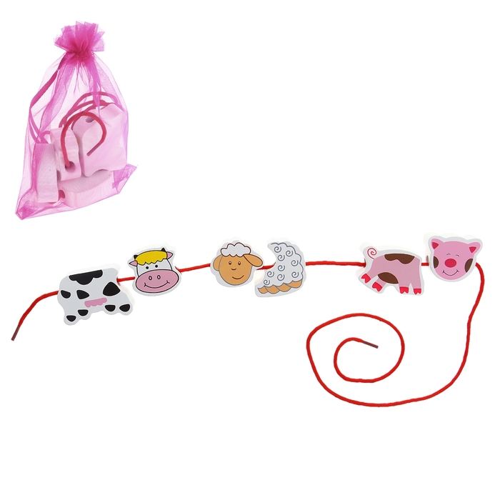 Шнуровка - вкладыш "Ферма", 6 элементов