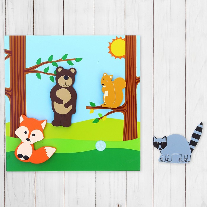 Рамка-вкладыш на липучках "Сказочный лес", 4 элемента