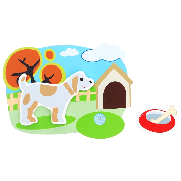 Рамка-вкладыш на липучках фигурная "Собачка", 2 элемента