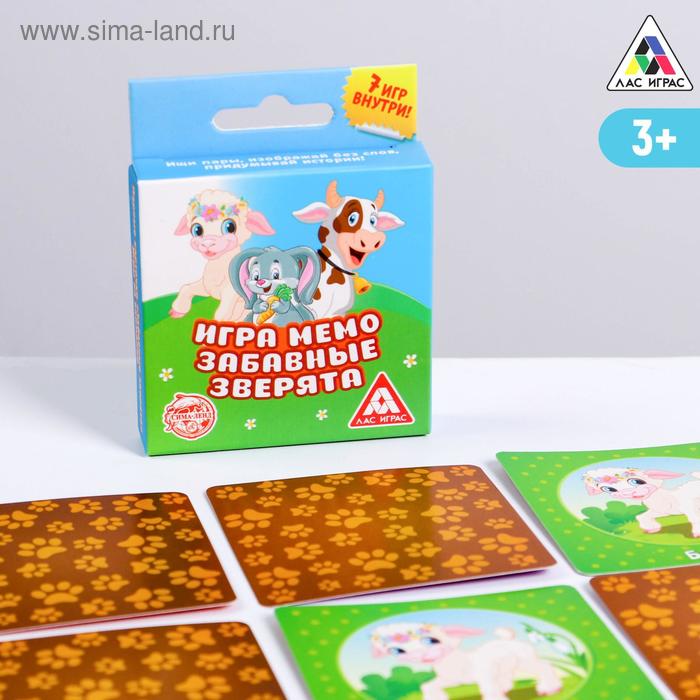 Настольная мемори игра Забавные зверята 24 карточки 76₽