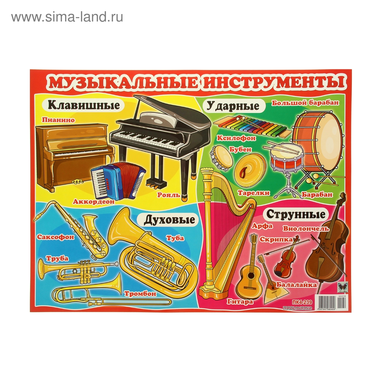 Музыкальные инструменты плакаты для детей