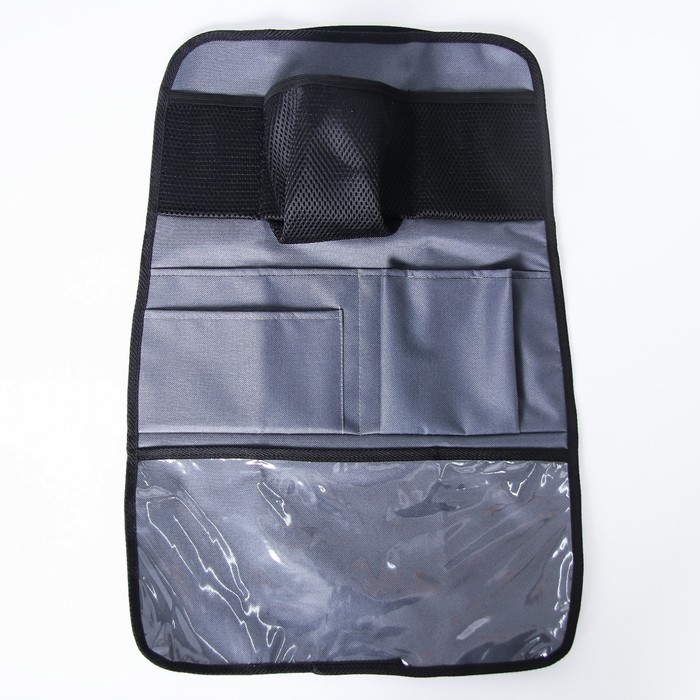 Органайзер на спинку сиденья, 7 карманов, цвет серый