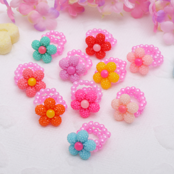 Кольцо детское "Ромашка", цвет МИКС, безразмерное