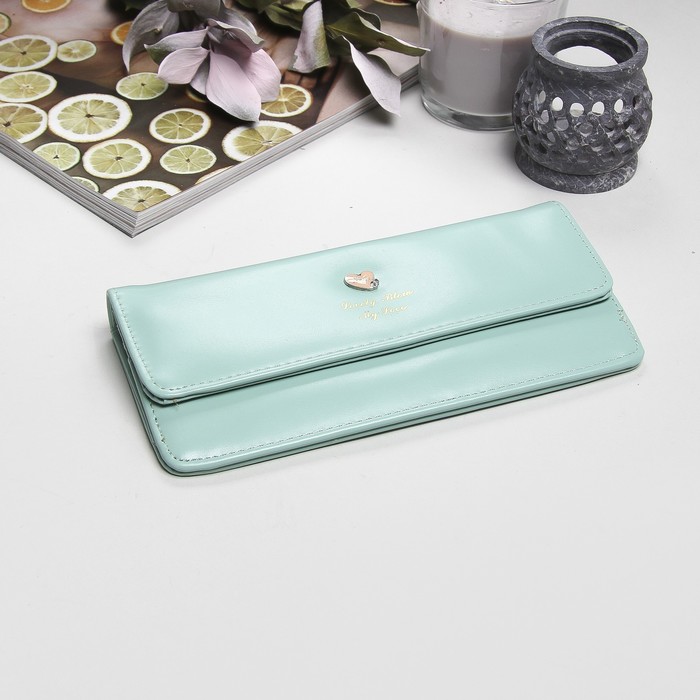 Кошелёк женский "Амур", 2 отдела, отдел для кредиток, цвет мятный
