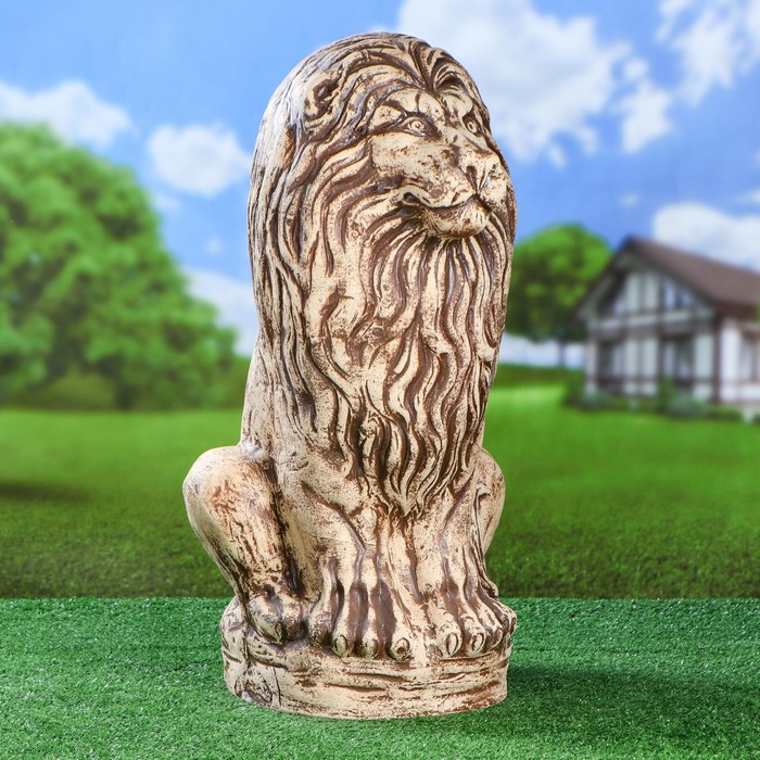 Садовая фигура "Сидящий лев" шамот