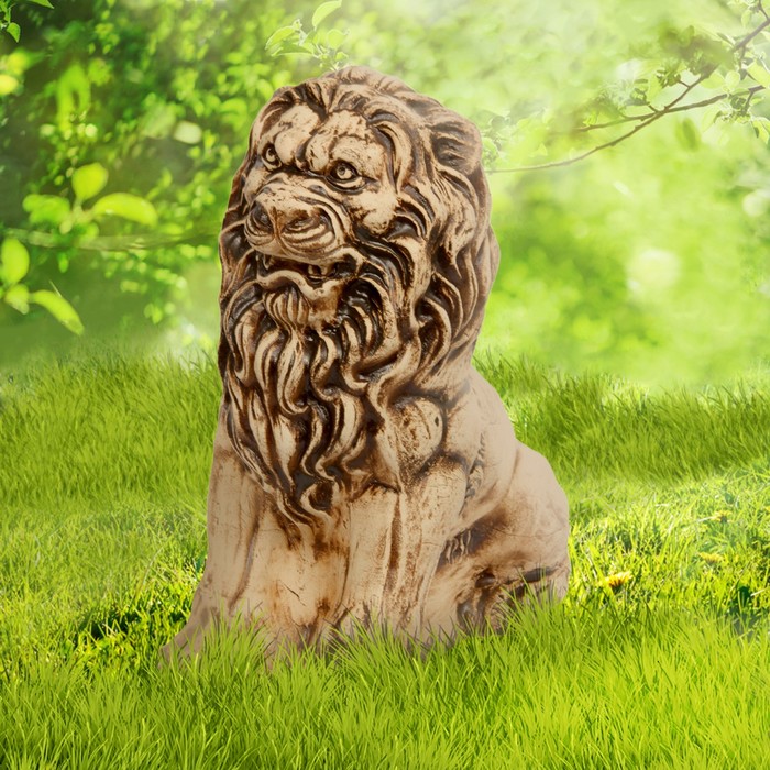 Садовая фигура "Рычащий лев" шамот