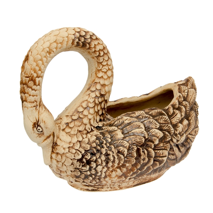 Фигурное кашпо "Лебедь" шамот