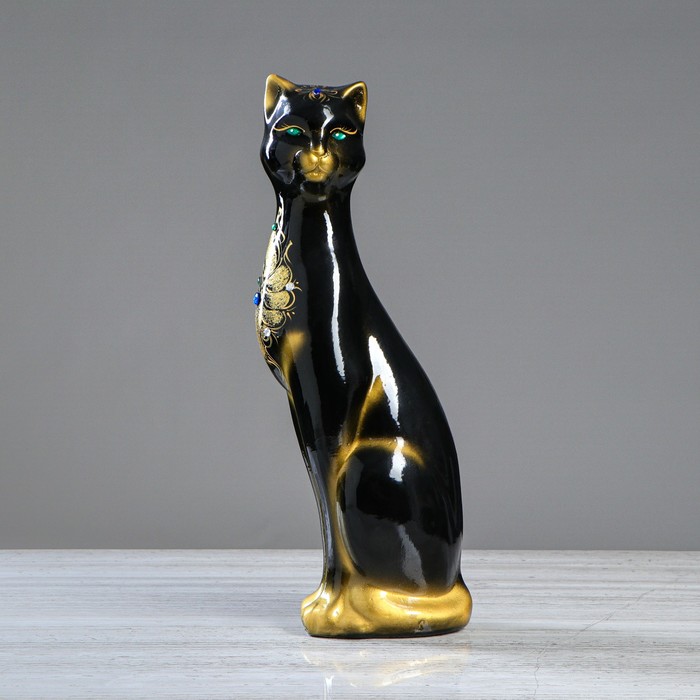 Копилка "Камила" большая, глянец, чёрно-золотая, микс