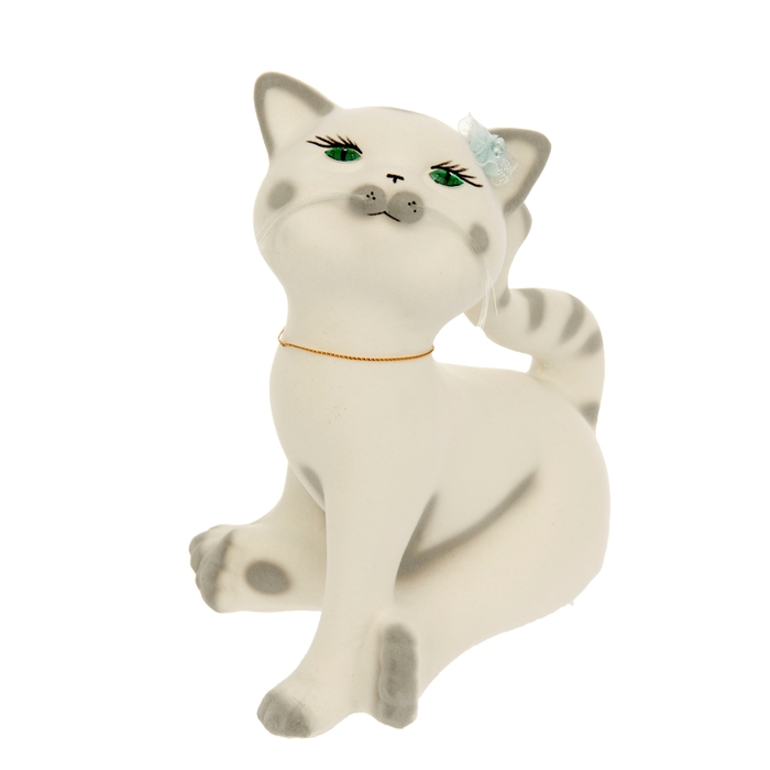 Копилка "Анфиса" малая, флок, белая