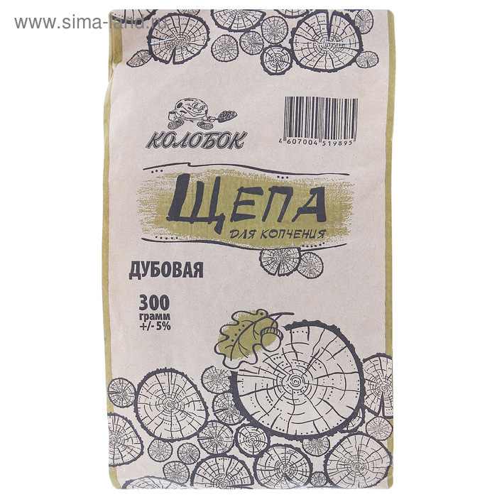 Щепа для копчения Колобок дуб 300 г 55₽